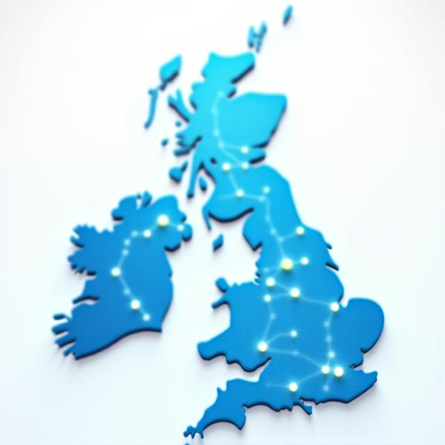 Infographic showing optimized logistics network across the United Kingdom